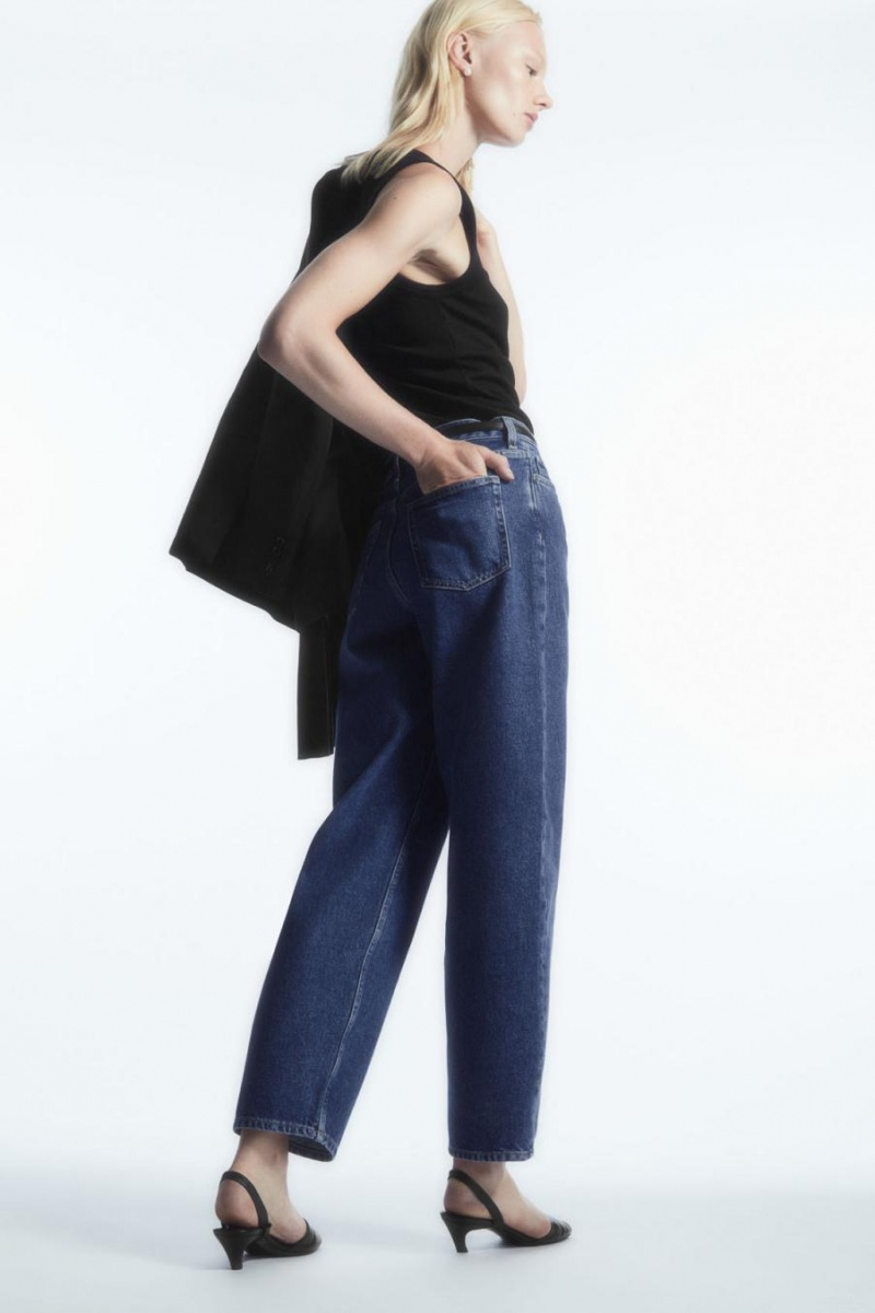 COS Arch - Tapered Farmernadrág Női Sötétkék | BDY-540286