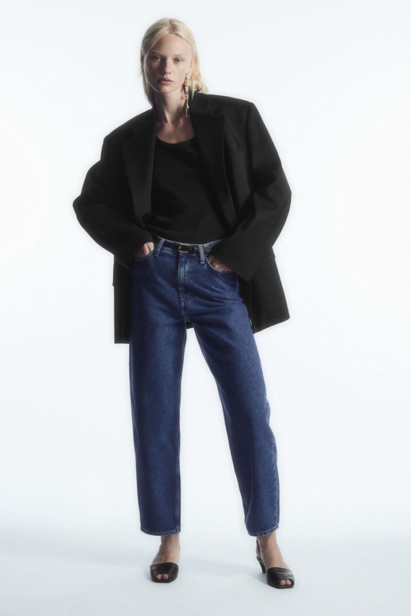 COS Arch - Tapered Farmernadrág Női Sötétkék | BDY-540286