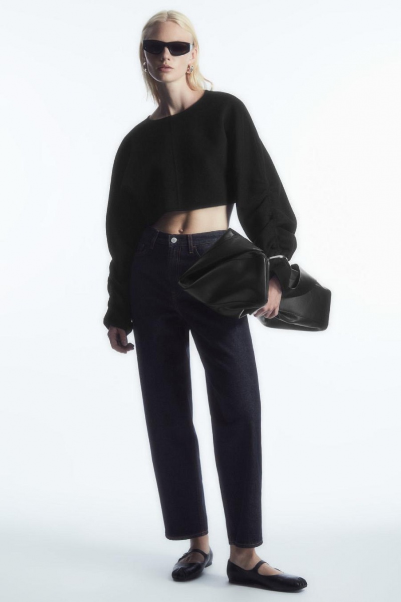COS Arch - Tapered Farmernadrág Női Sötétkék | QOA-902534