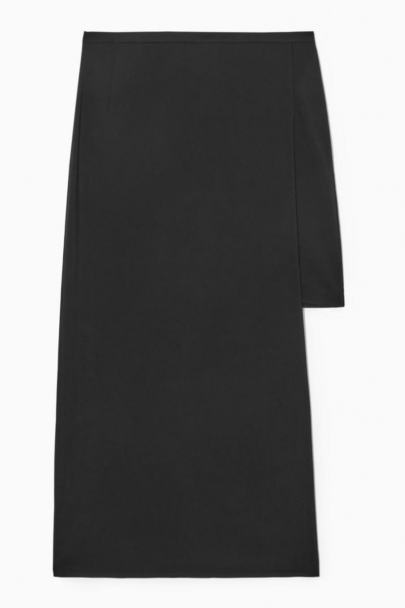 COS Asymmetric Cutout Szoknya Női Fekete | UTZ-092137