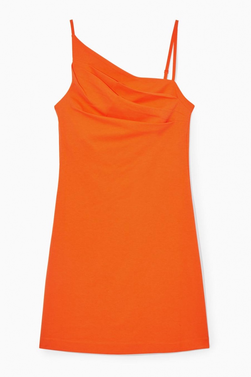 COS Asymmetric Draped Mini Ruha Női Narancssárga | PGL-140379