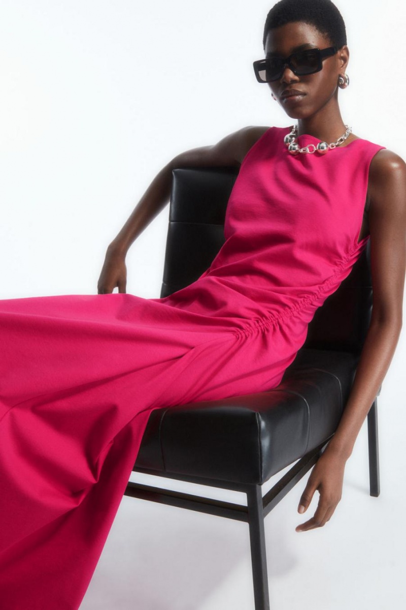 COS Asymmetric Gathered Midi Ruha Női Rózsaszín | YPF-091843