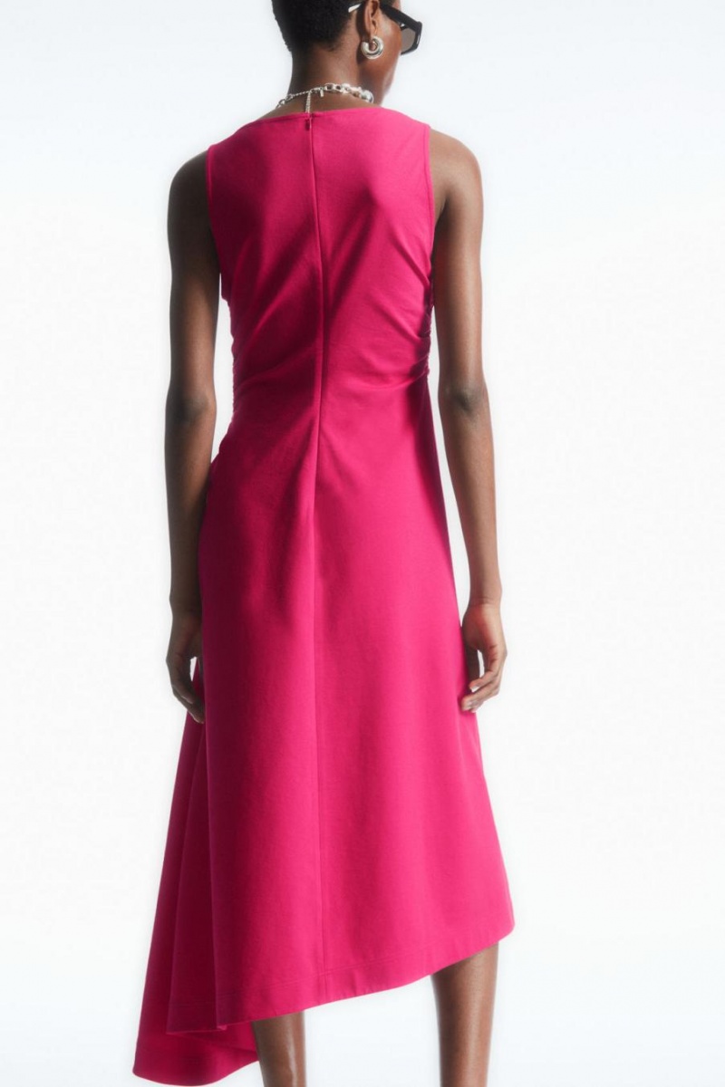COS Asymmetric Gathered Midi Ruha Női Rózsaszín | YPF-091843