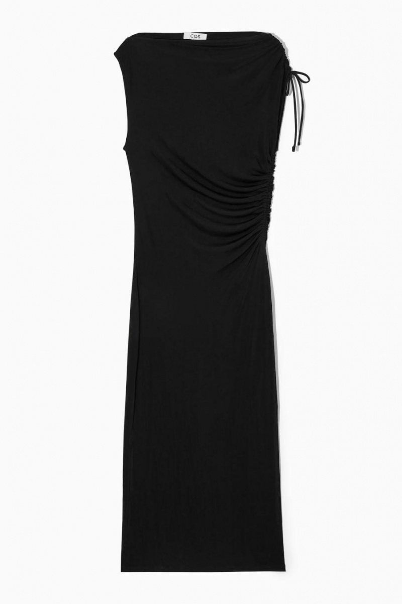 COS Asymmetric Off-the-shoulder Wrap Ruha Női Fekete | XVN-526094