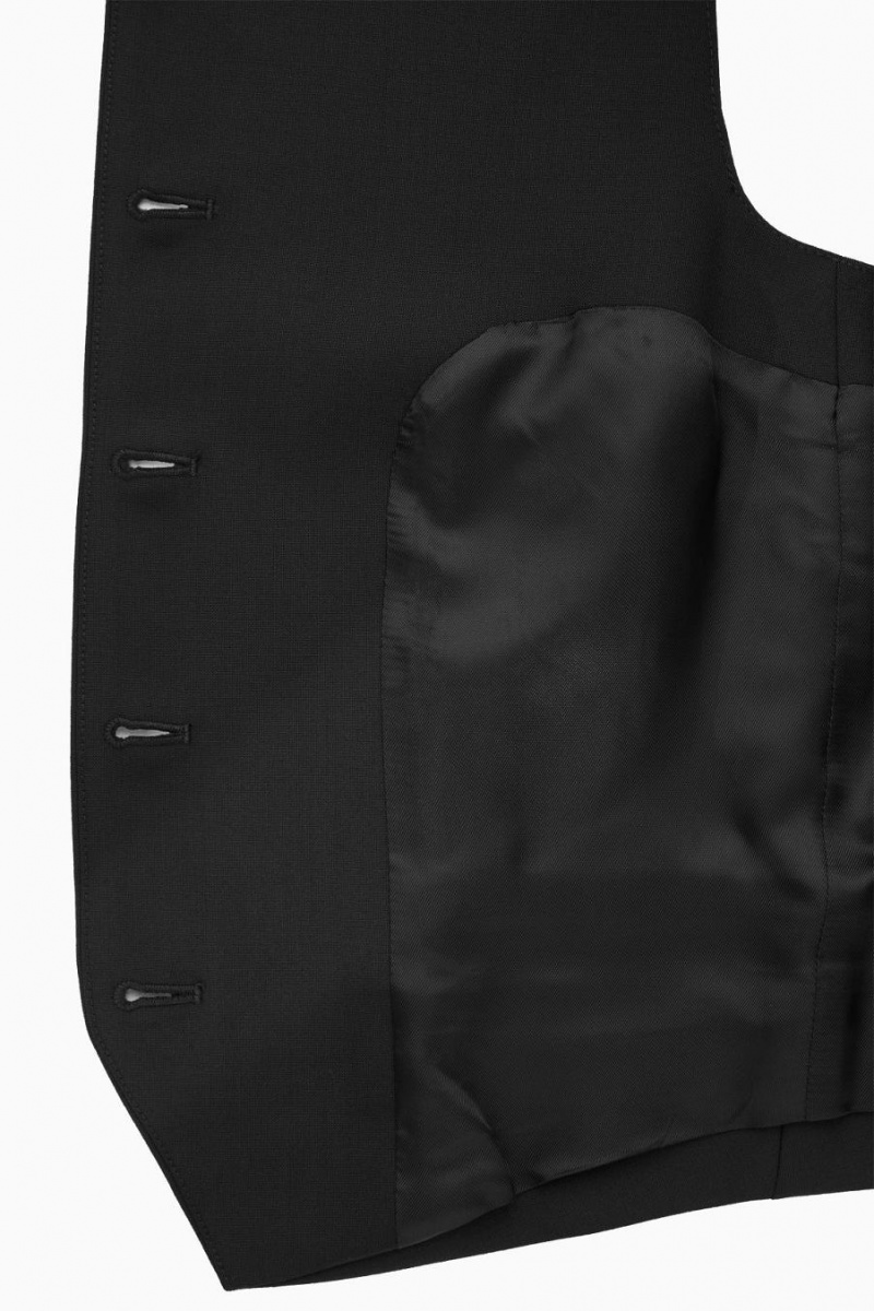 COS Asymmetric Tailored Gyapjú Blézer Női Fekete | DJK-915864