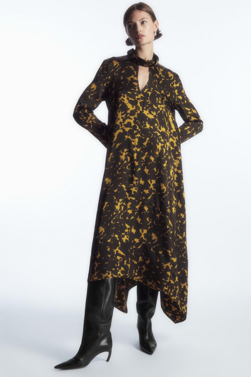 COS Asymmetric Tortoiseshell-print Ruha Női Barna Fekete | JTD-196038