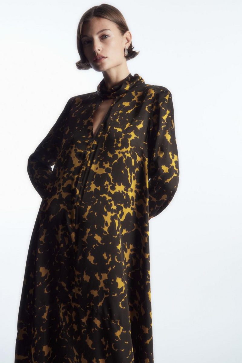 COS Asymmetric Tortoiseshell-print Ruha Női Barna Fekete | JTD-196038