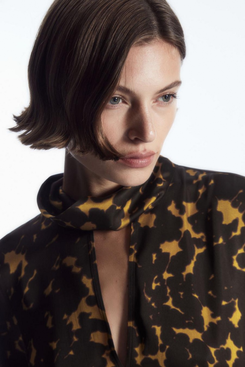 COS Asymmetric Tortoiseshell-print Ruha Női Barna Fekete | JTD-196038