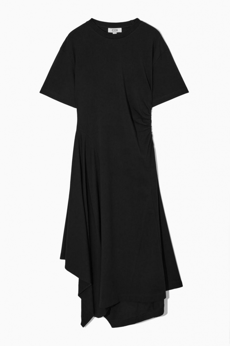 COS Asymmetric T-shirt Ruha Női Fekete | UBY-143975