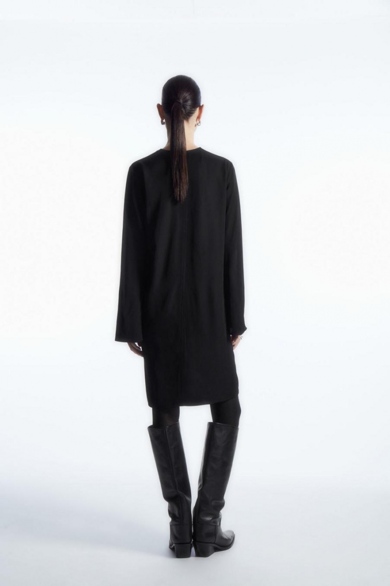 COS Asymmetric Tunic Ruha Női Fekete | IRU-398561