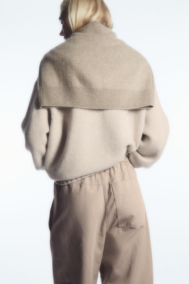 COS Barrel-leg Drawstring Nadrág Női Bézs | QZT-697105