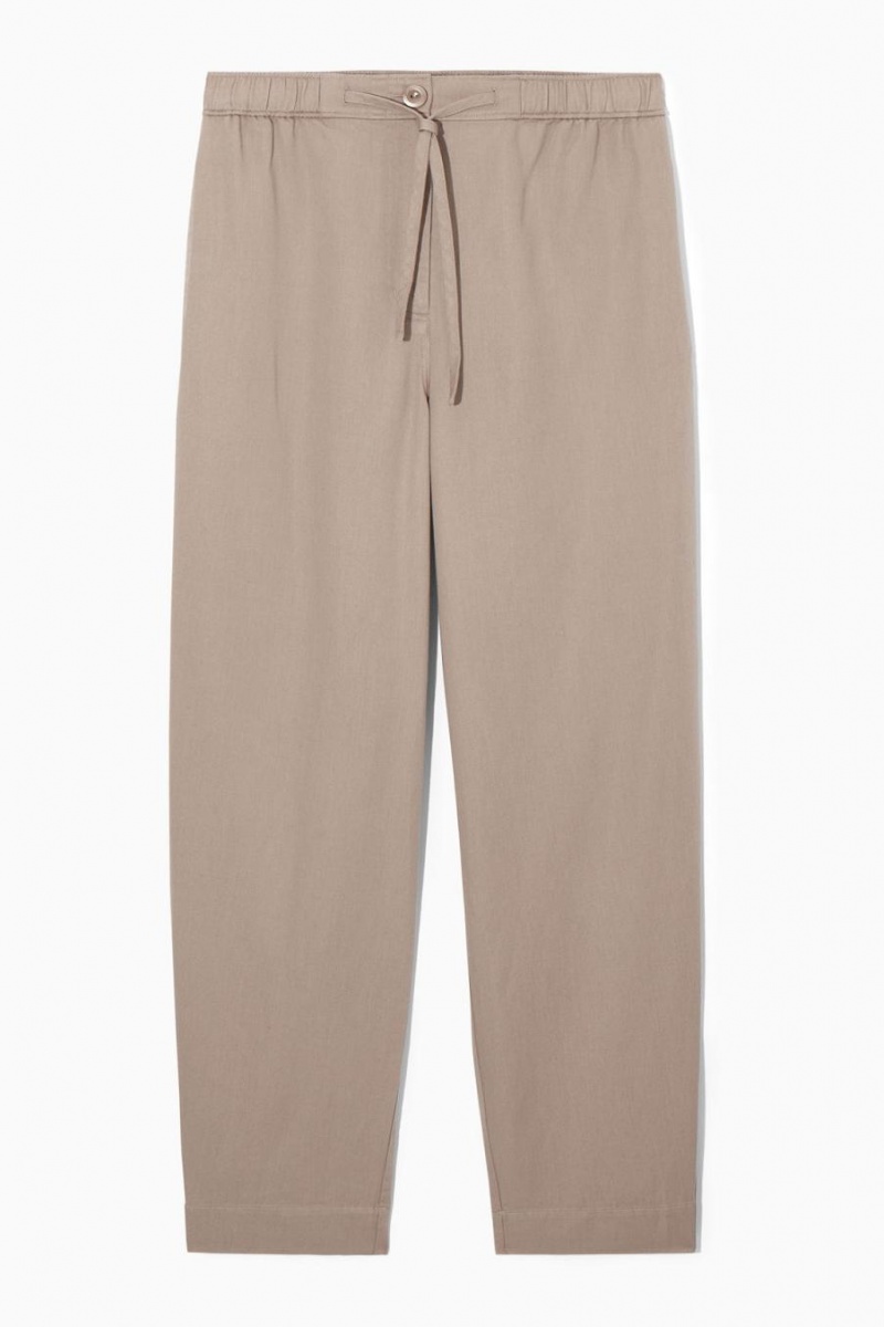COS Barrel-leg Drawstring Nadrág Női Bézs | QZT-697105
