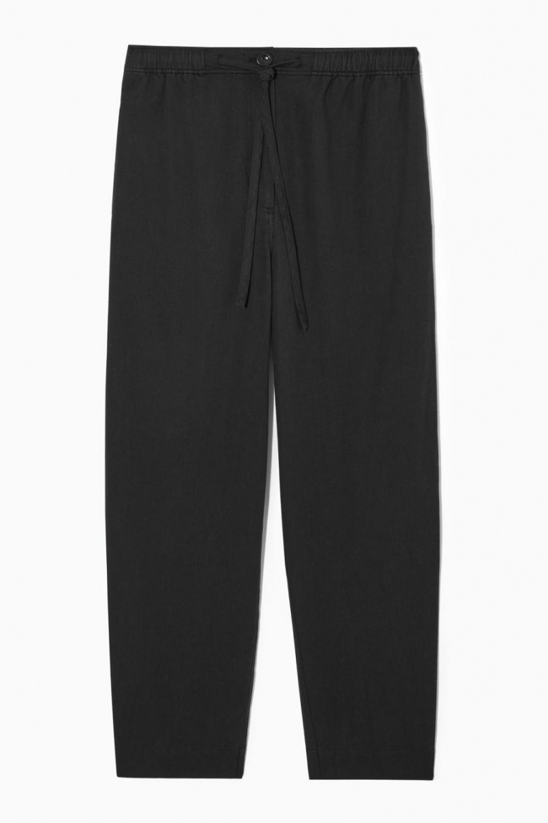 COS Barrel-leg Drawstring Nadrág Női Fekete | LTS-524978
