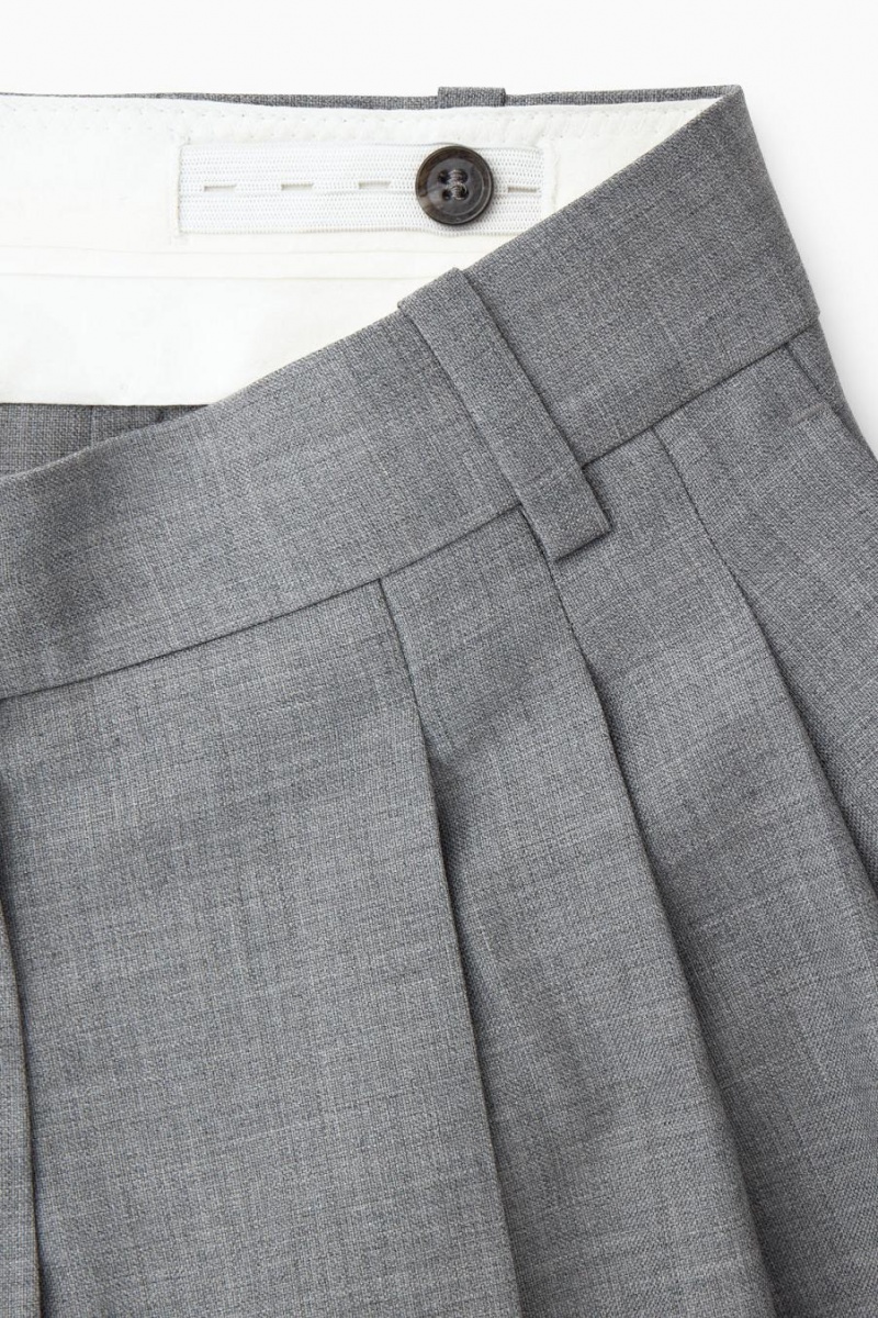 COS Barrel-leg Gyapjú Nadrág Női Szürke | MSZ-014958