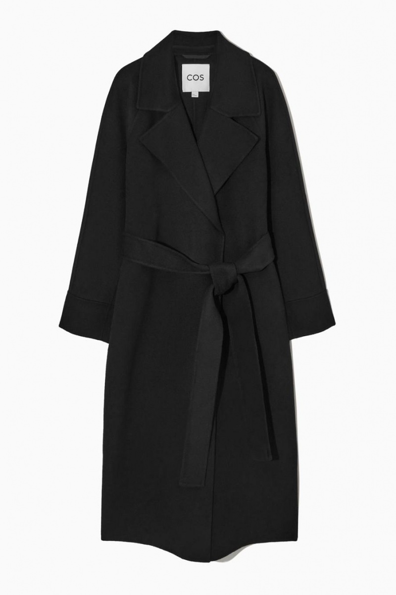 COS Belted Double-faced Gyapjú Kabát Női Fekete | DWP-279604