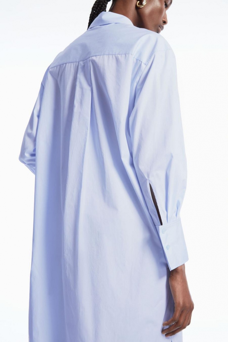COS Belted Midi Shirt Ruha Női Világos Kék | DXC-036517