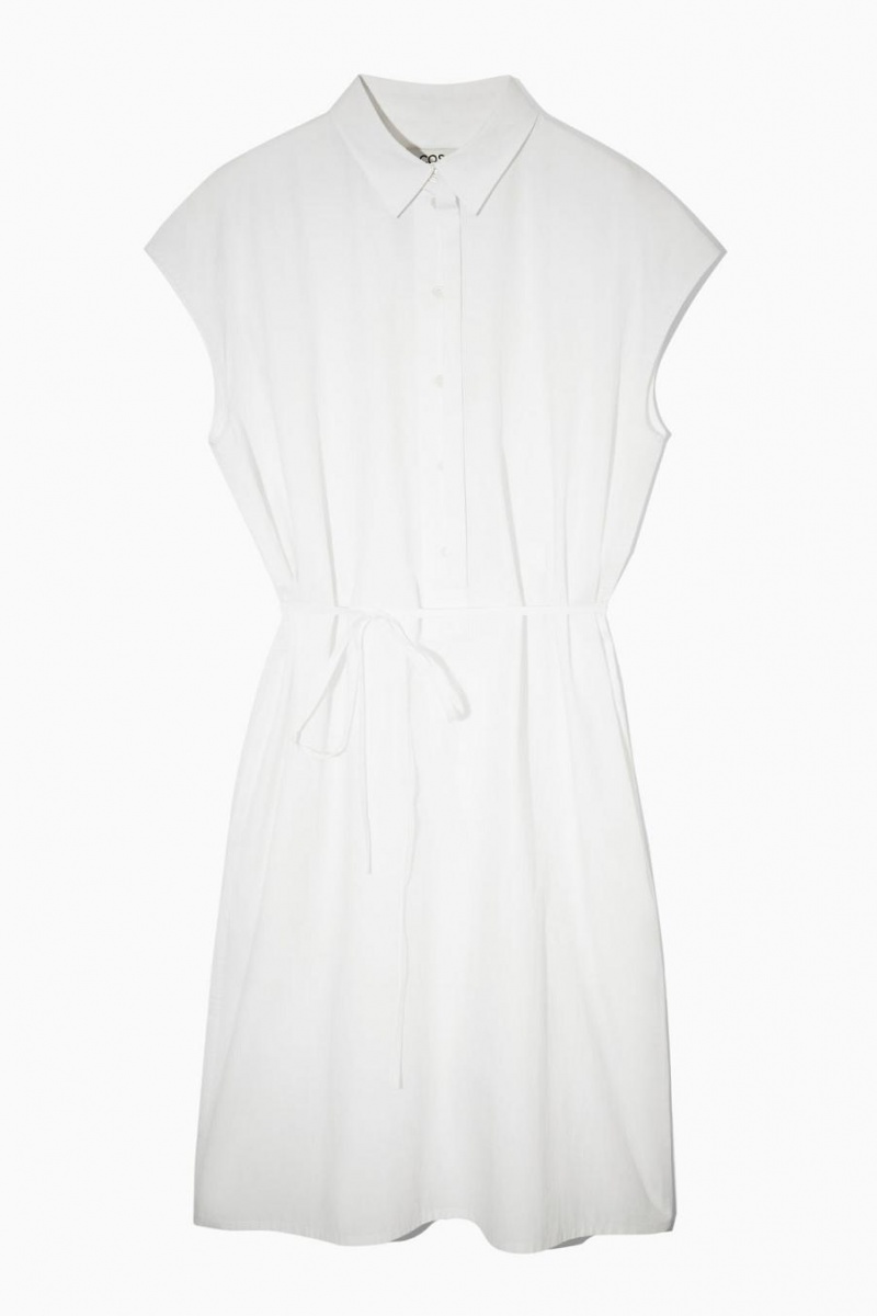 COS Belted Shirt Ruha Női Fehér | OBI-784650