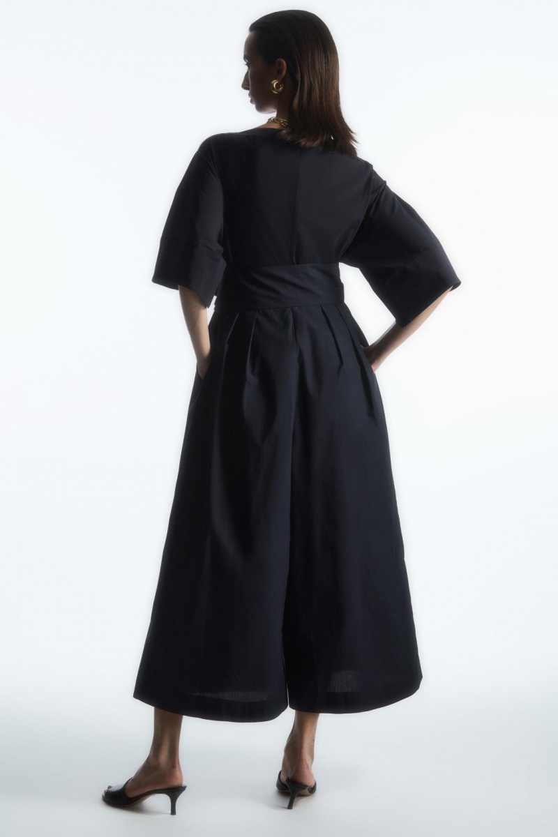COS Belted Széles Cipő-leg Jumpsuit Női Sötétkék | RUX-374162