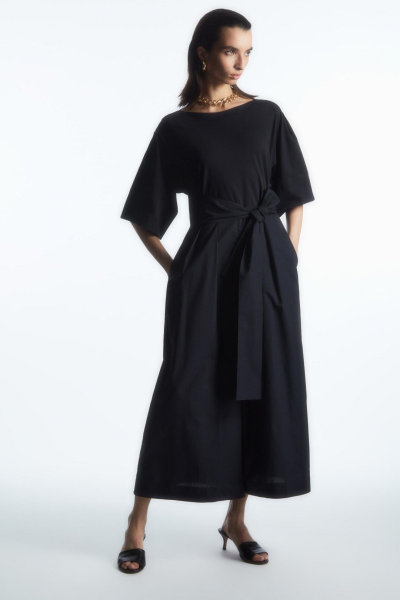 COS Belted Széles Cipő-leg Jumpsuit Női Sötétkék | RUX-374162