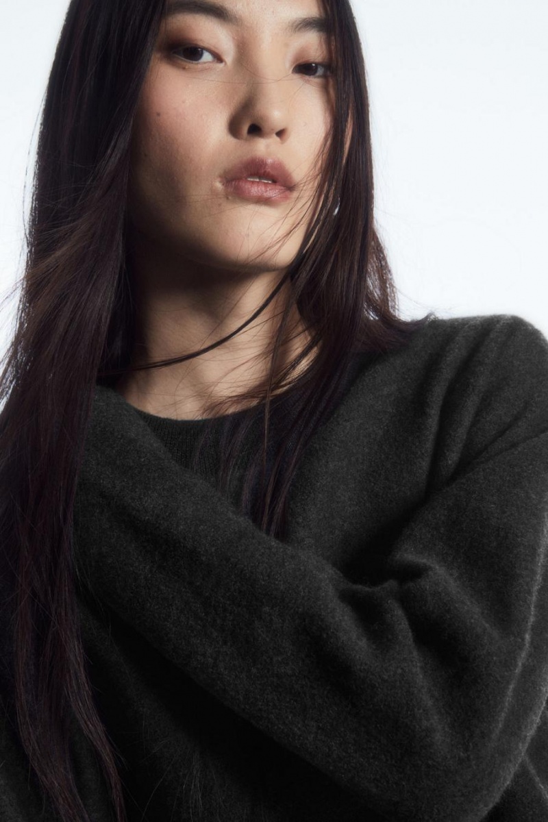 COS Boiled Merino Gyapjú Jumpers Női Sötétszürke | PMK-936274