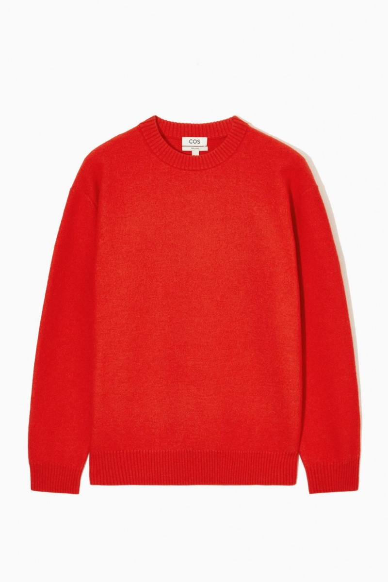 COS Boiled-wool Crew-neck Jumpers Férfi Világos Narancssárga | CFM-917608