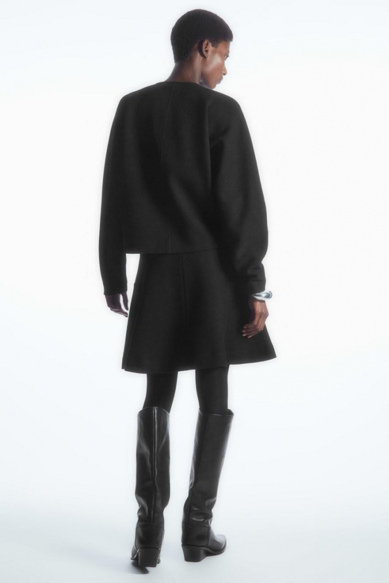 COS Boiled-wool Mini Szoknya Női Fekete | IHQ-856917
