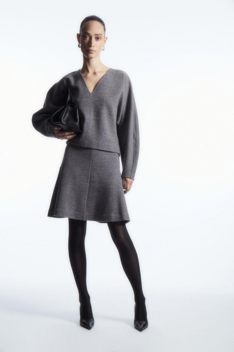 COS Boiled-wool Mini Szoknya Női Szürke | AWU-843967