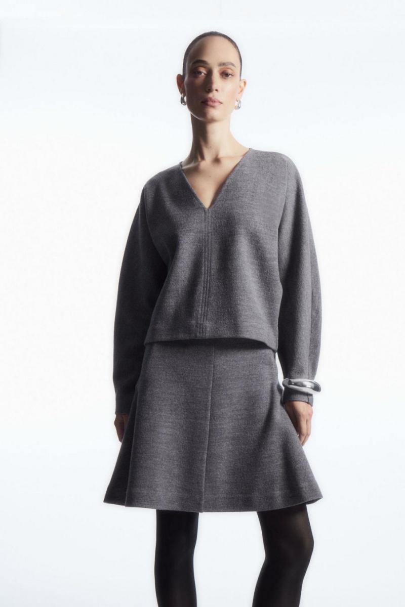 COS Boiled-wool Mini Szoknya Női Szürke | AWU-843967