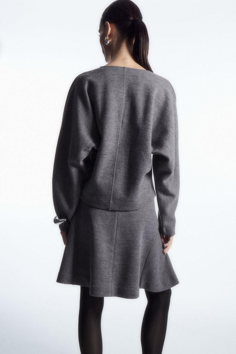 COS Boiled-wool Mini Szoknya Női Szürke | AWU-843967