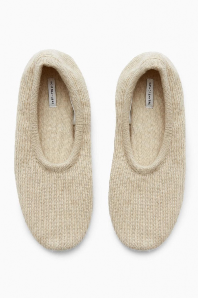 COS Bordázott Cashmere Papucs Női Fehér | HMO-468150