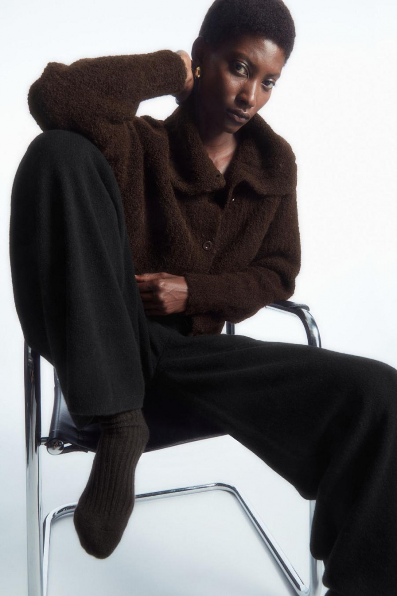 COS Bordázott Cashmere Zokni Női Sötétbarna | LJY-519283