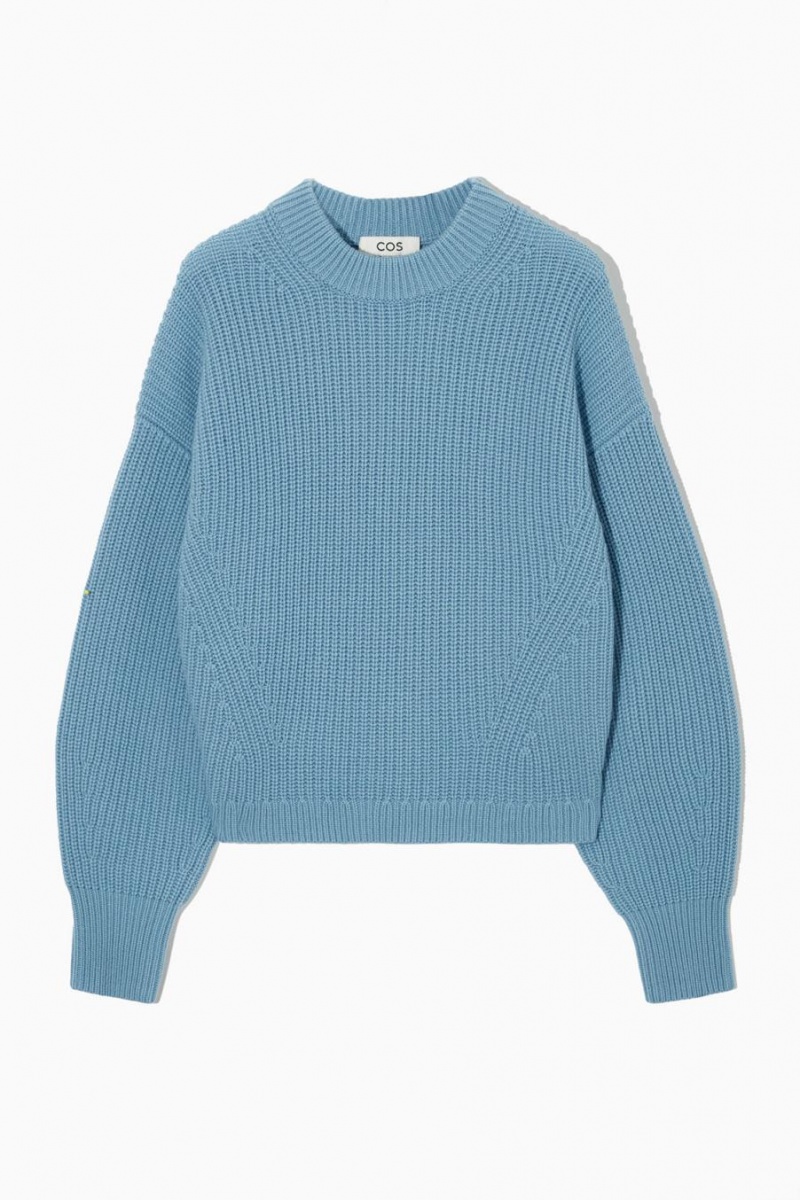 COS Bordázott Cashmere-blend Jumpers Női Világos Kék | XOK-530216
