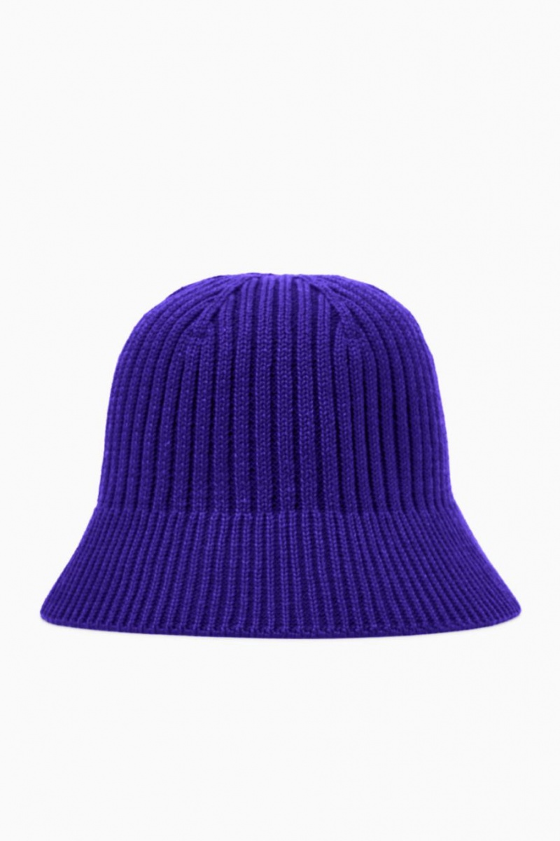 COS Bordázott Merino Gyapjú Bucket Kalap Női Kék | IBM-560912