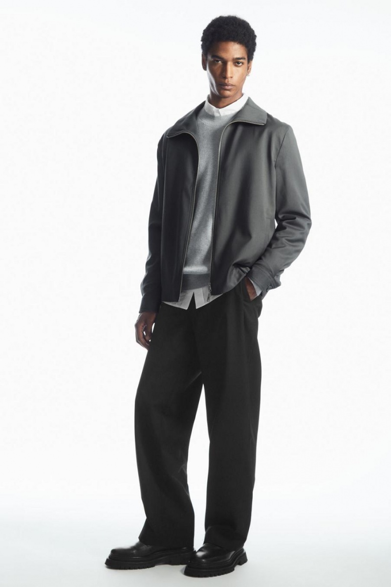 COS Bordázott-knit Jumpers Férfi Szürke | CGK-237068