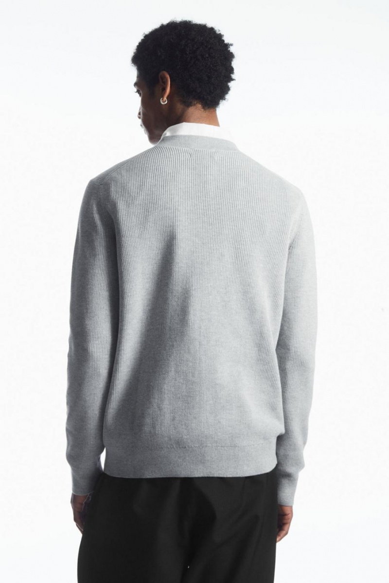 COS Bordázott-knit Jumpers Férfi Szürke | CGK-237068