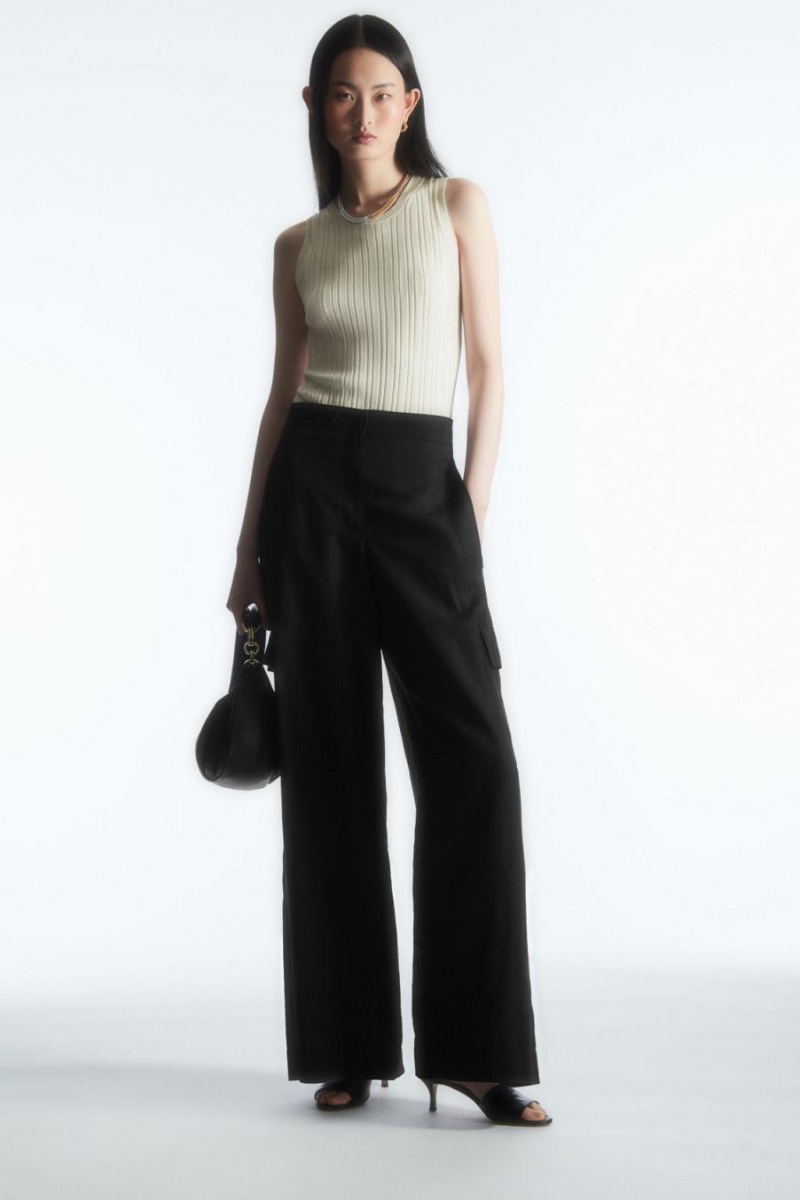 COS Bordázott-knit Silk Trikó Női Fehér | UBL-961380