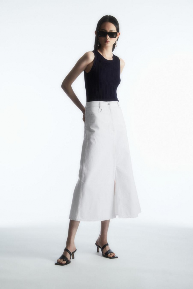 COS Bordázott-knit Silk Trikó Női Sötétkék | VGH-724659
