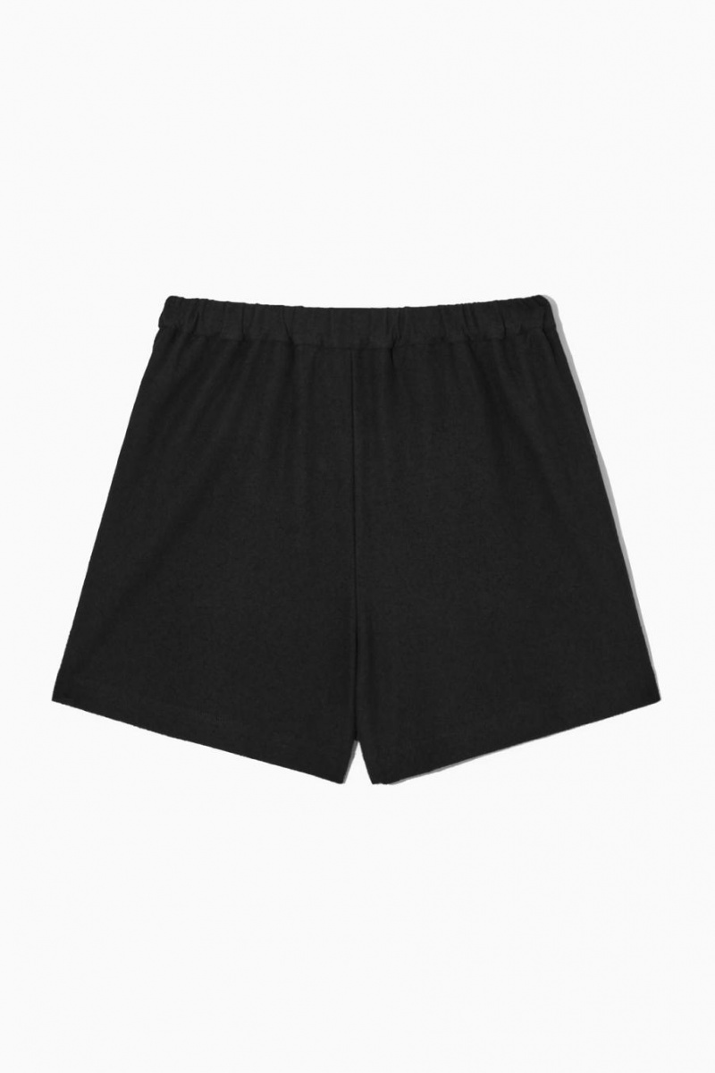 COS Bouclé Rövidnadrág Női Fekete | NJK-012695