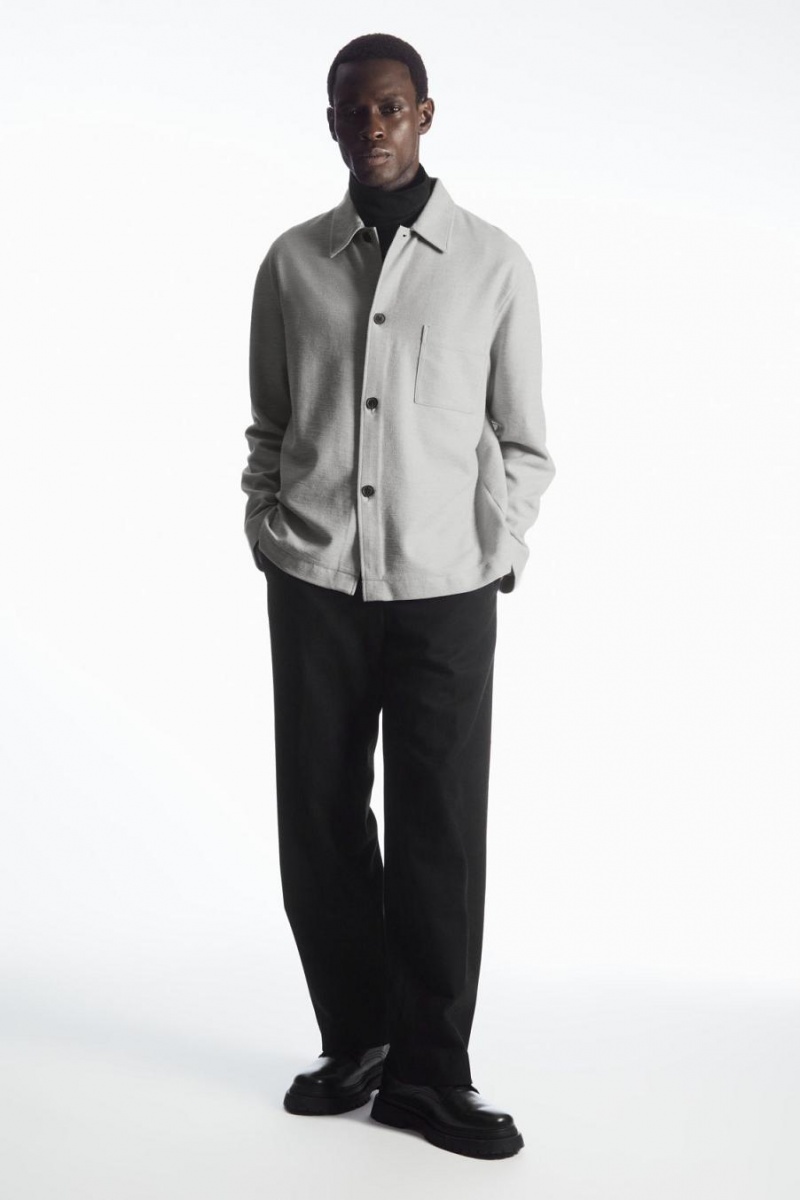 COS Bouclé-jersey Overshirt Ing Férfi Világos Szürke | UYC-640578