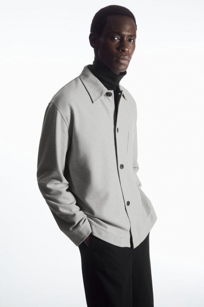 COS Bouclé-jersey Overshirt Ing Férfi Világos Szürke | UYC-640578