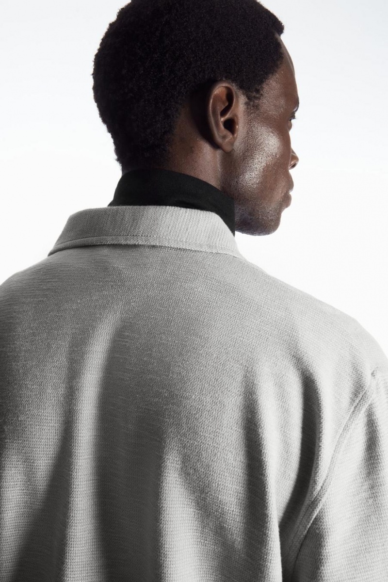 COS Bouclé-jersey Overshirt Ing Férfi Világos Szürke | UYC-640578