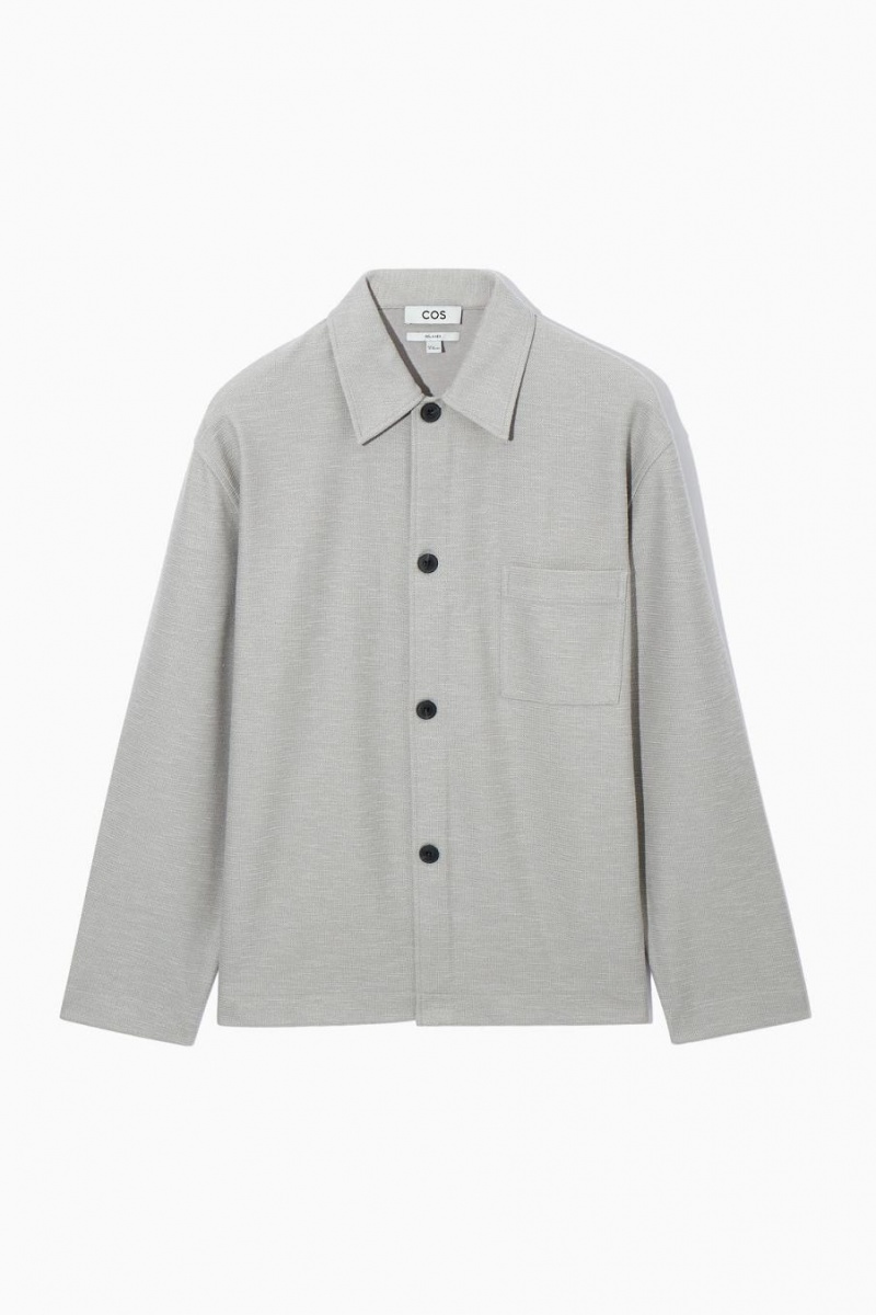 COS Bouclé-jersey Overshirt Ing Férfi Világos Szürke | UYC-640578