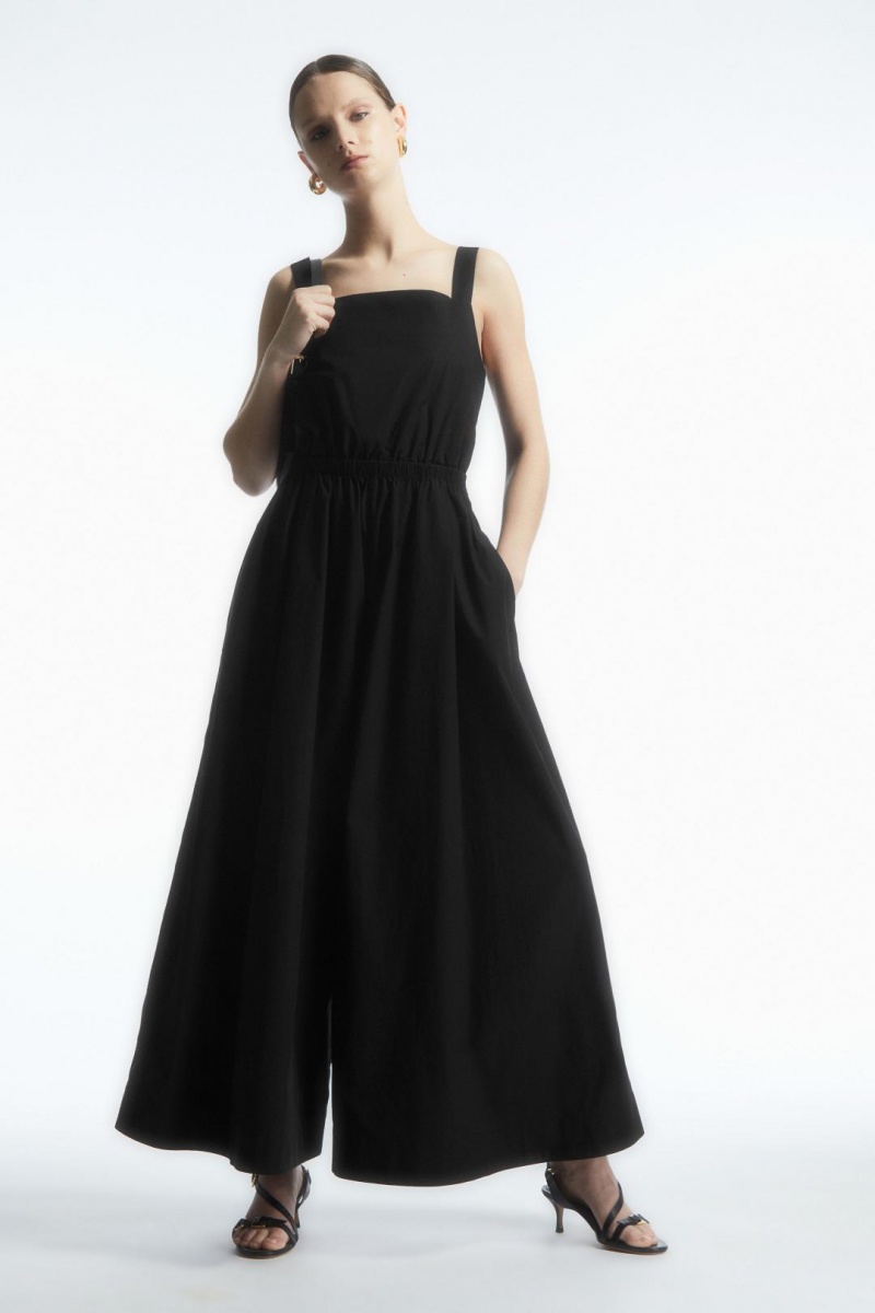 COS Bow-back Széles Cipő-leg Jumpsuit Női Fekete | UIR-057981