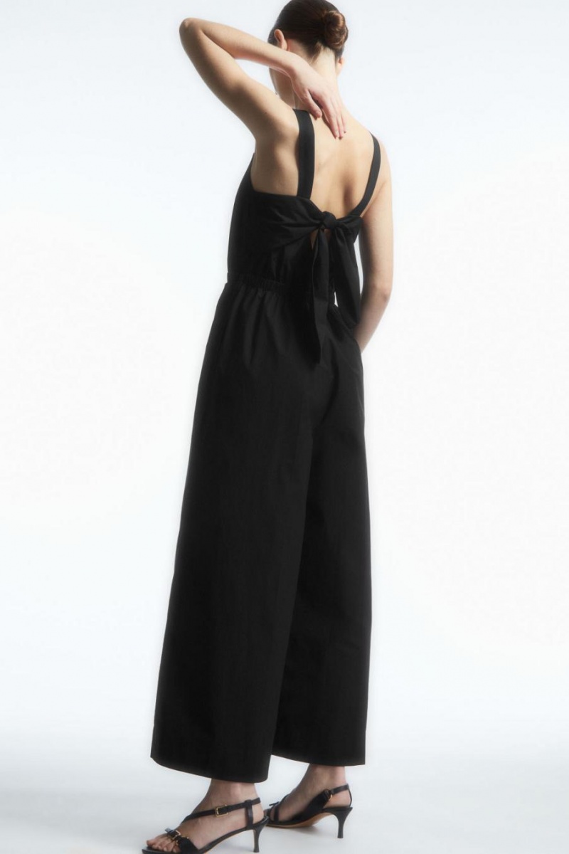 COS Bow-back Széles Cipő-leg Jumpsuit Női Fekete | HQX-105478