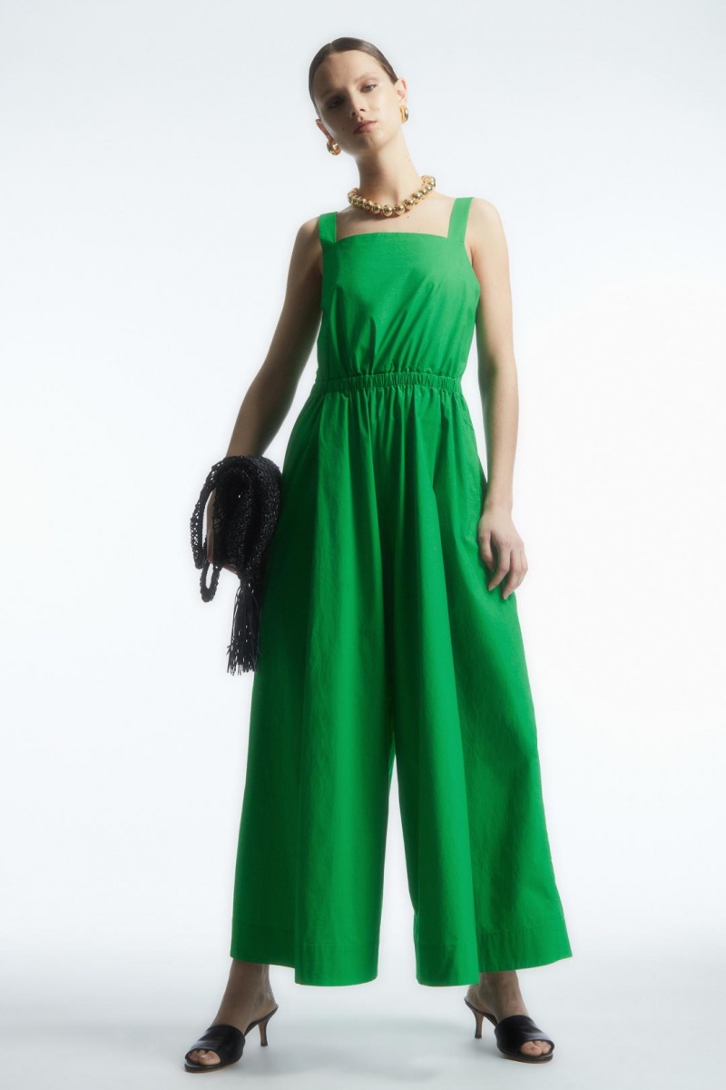 COS Bow-back Széles Cipő-leg Jumpsuit Női Világos Zöld | CTN-259843