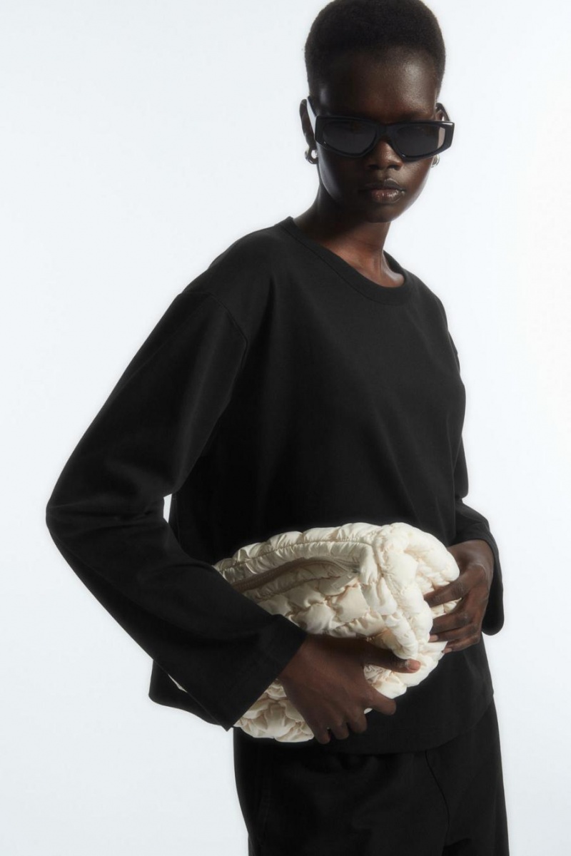 COS Boxy Long-sleeved Póló Női Fekete | ZGV-267309