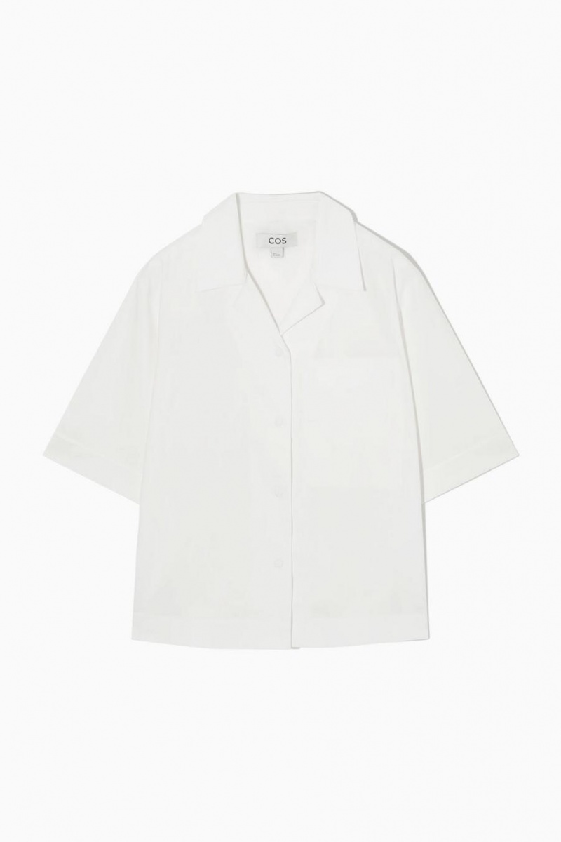 COS Boxy Rövid-sleeved Ing Női Fehér | MSF-042183