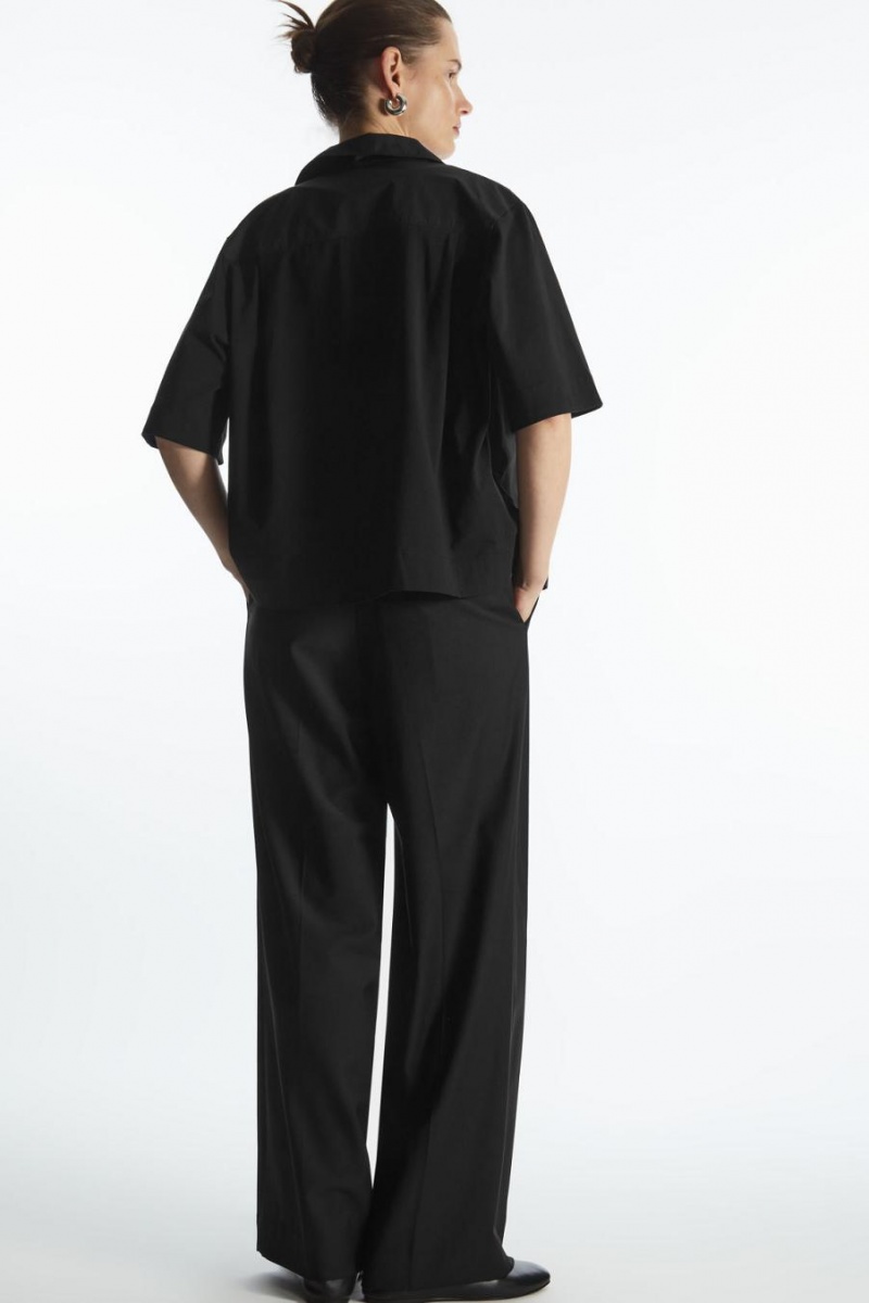 COS Boxy Shell-panel Bowling Ing Női Fekete | YRB-910652