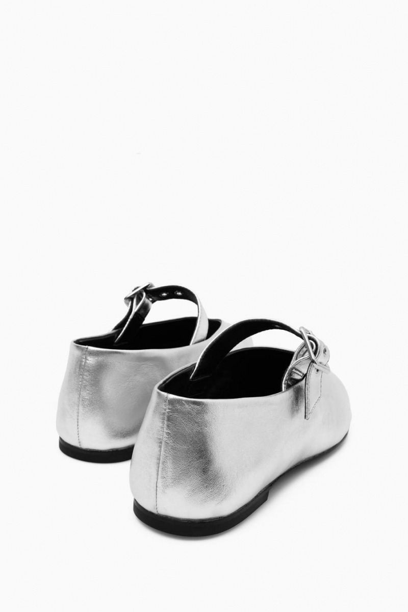 COS Bőr Flats Mary Jane Női Titán | AEC-208367