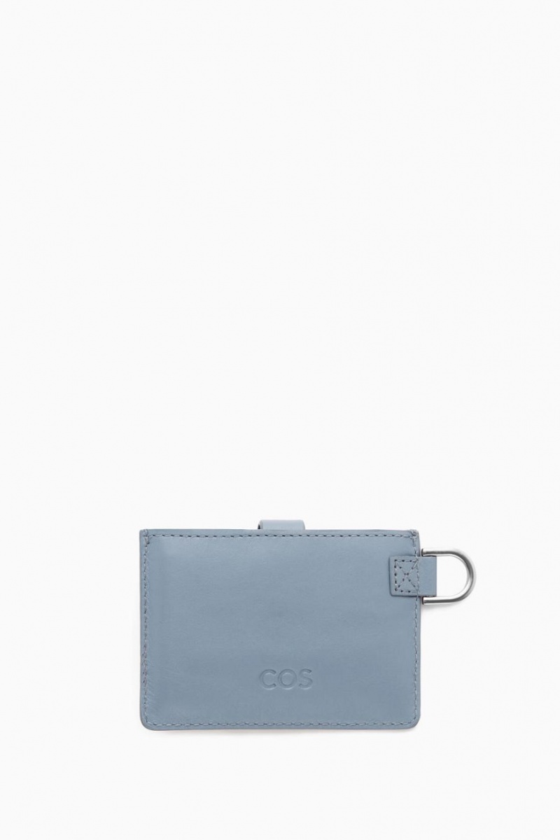 COS Bőr Lanyard Cardholder Táska Férfi Világos Kék | EZA-590862